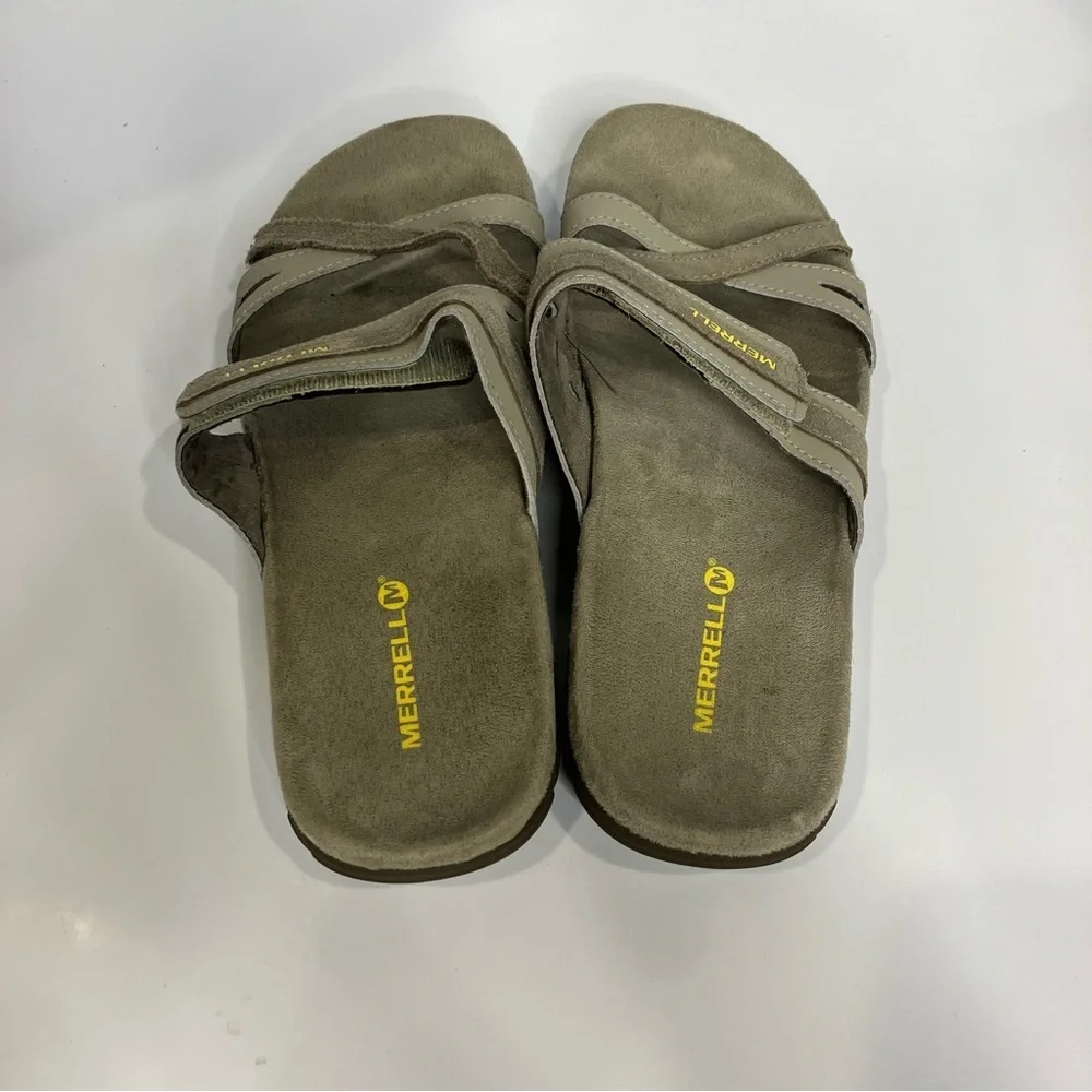 Merrell slide‎ sandals gray suede size 8
